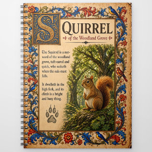 Carnet Écureuil, Art de Bestiaire Médiéval