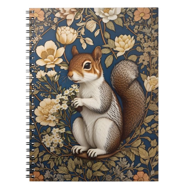 Carnet Écureuil Avec Fleurs Acacia William Morris (Devant)