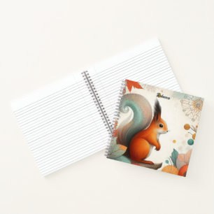 Carnet Écureuil d'automne lunatique Personnalisé