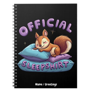 Carnet Écureuil officiel dort Mignon & Drôle de dodo