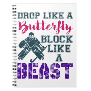 Carnet Édifice du gardien de but de hockey comme une bê