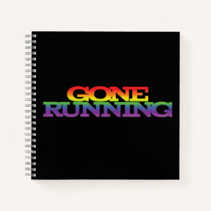 Carnet Effet Arc-en-ciel coloré Gone Running Text