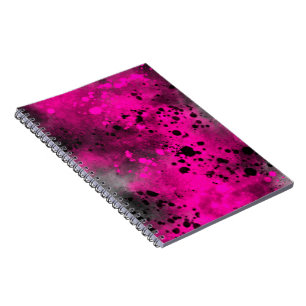Carnet Effet de taches de peinture rose et noir