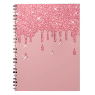 Carnet Effet Parties scintillant rose et étincelles