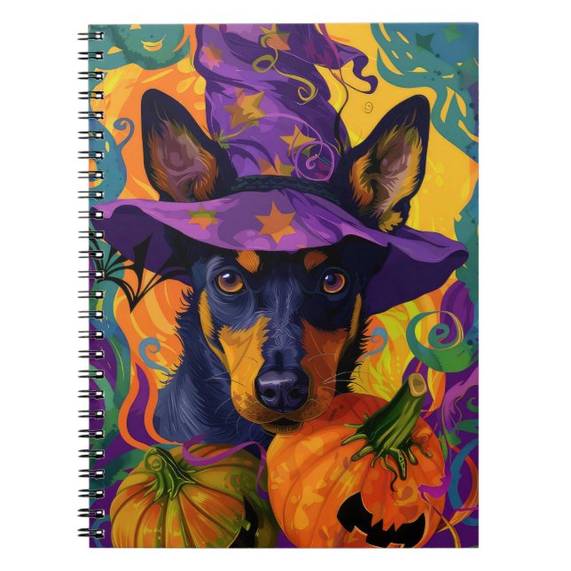 Carnet Éffrayant australien Kelpie Citrouille Halloween (Devant)