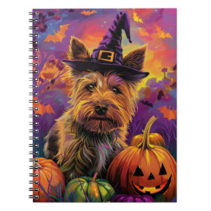 Carnet Éffrayant australien Terrier Citrouille de sorcièr