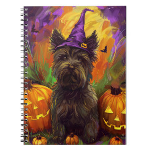 Carnet Éffrayant Skye Terrier Chien Halloween Citrouille 
