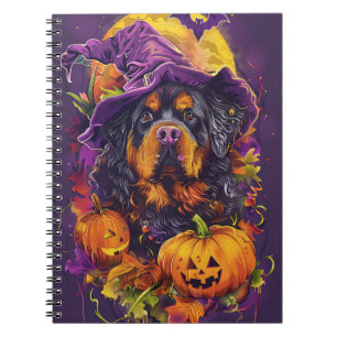 Carnet Éffrayant Tibétain Mastiff Chien Halloween Citroui