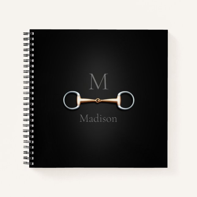 Carnet Eggbutt Snaffle Bit Monogrammé 8x8 Equestre (Devant)