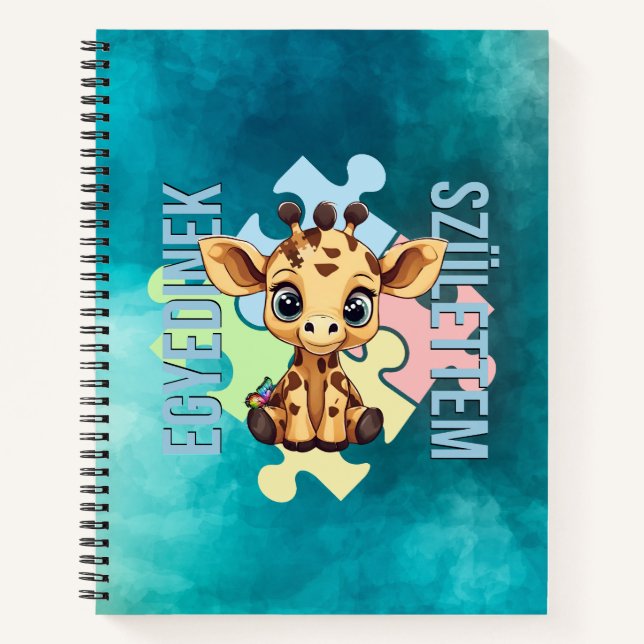 Carnet Egyedinek születtem – kedves zsiráfos design (Devant)