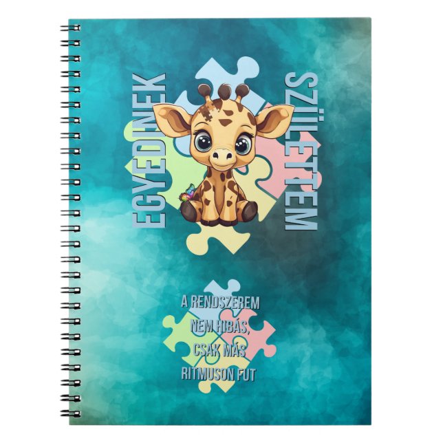 Carnet Egyedinek születtem – kedves zsiráfos design (Devant)