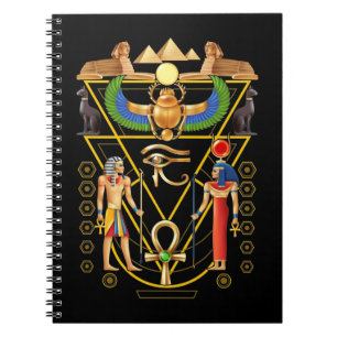 Carnet Egyptian Culture Scarab Artifact Ankh Horus Eye