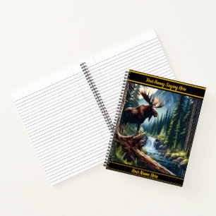 Carnet Élan au bord d'un ruisseau de montagne calme à l'a