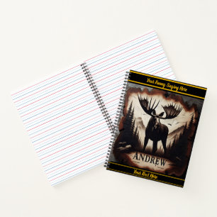 Carnet Élan majestueux debout dans les bois sombres