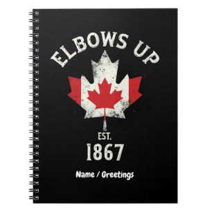 Carnet Elbows Up Canada Est 1867 Fier Canadien Vintage