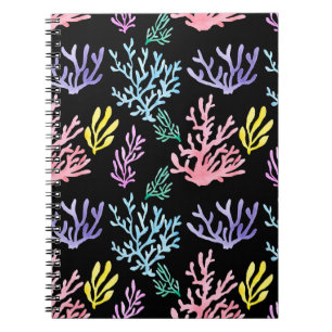 Carnet Élégance des récifs de corail : Motif d'aquarelle