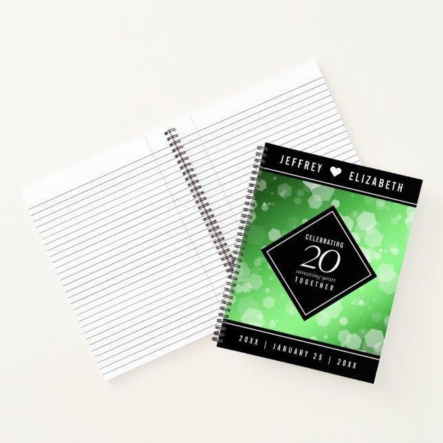 Carnet Élégant 20e anniversaire de Mariage d'émeraude (Intérieur)