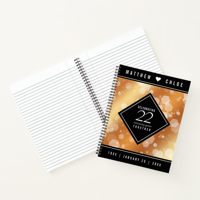 Carnet Élégant 22e anniversaire de Mariage de cuivre (Intérieur)
