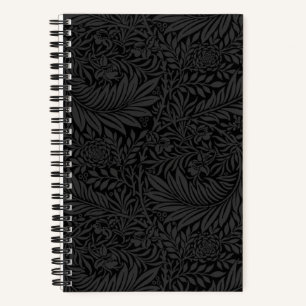 Carnet élégant à motif floral noir