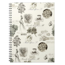 Carnet élégant à motif floral vintage