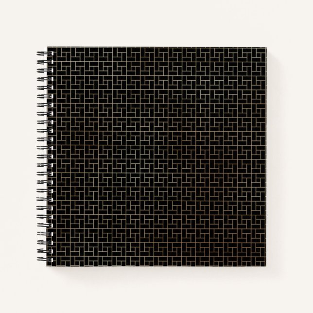 Carnet Élégant Abstrait de panier d'or Motif (Devant)