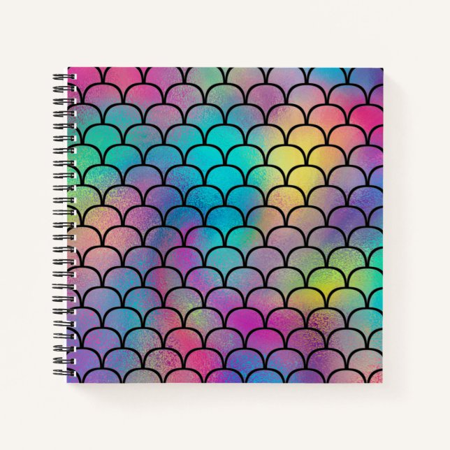 Carnet Élégant Abstrait Rainbow Scales Motif | (Devant)