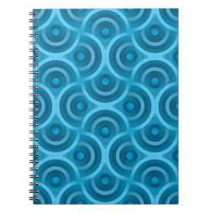 Carnet Élégant abstrait ripple transparent Vintage bleu d
