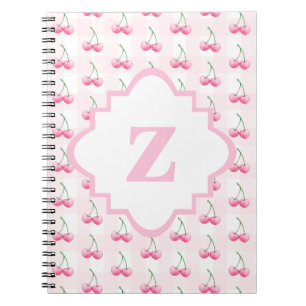 Carnet Elégant aquarelle rose cerisier Monogramme