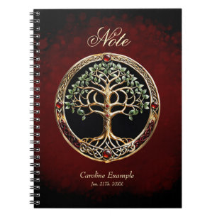 Carnet Élégant arbre noble de vie avec noeud celtique.