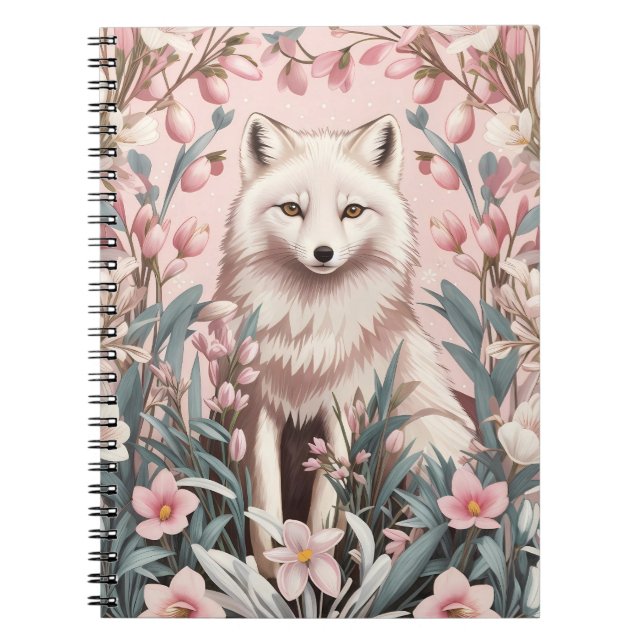Carnet Elegant Arctic Fox Pink Floral (Devant)