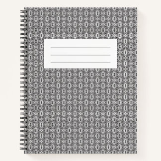 Carnet Elegant Black and White Folk Floral Seamless Patte