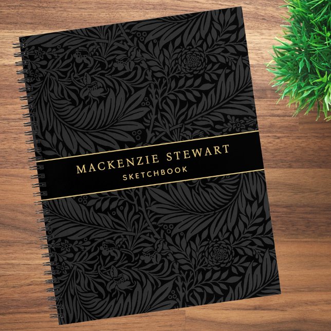 Carnet Elegant Black Floral Pattern Sketchbook (Créateur téléchargé)