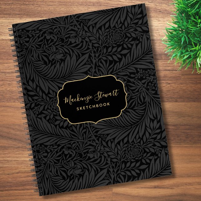 Carnet Elegant Black Floral Pattern Sketchbook (Créateur téléchargé)