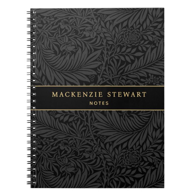Carnet Elegant Black Floral Pattern Sketchbook (Devant)
