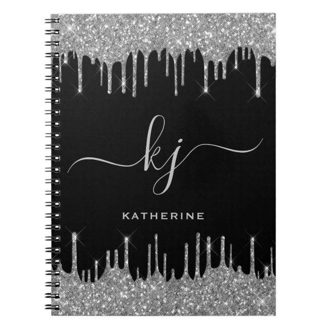 Carnet Élégant Black Silver Parties scintillant Drivers M (Devant)