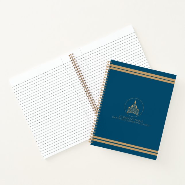 Carnet Elégant bleu, Brown clair agent immobilier chic (Intérieur)