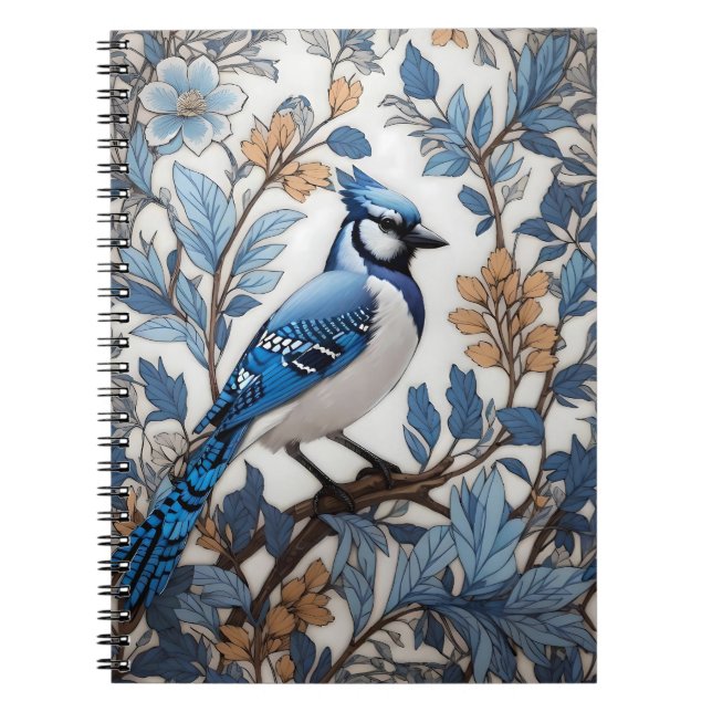 Carnet Elégant Blue Jay William Morris inspiré (Devant)