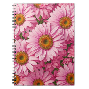 Carnet Élégant boho chic flores rose pâle