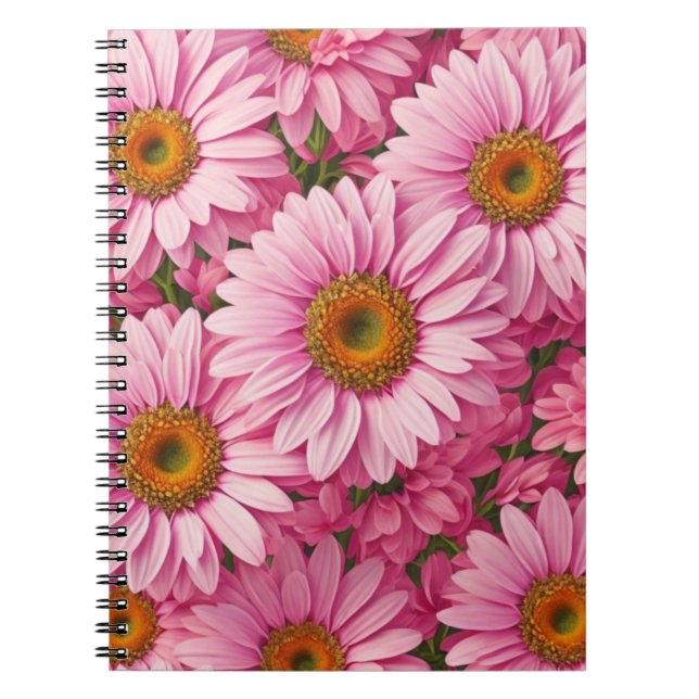 Carnet Élégant boho chic flores rose pâle (Devant)