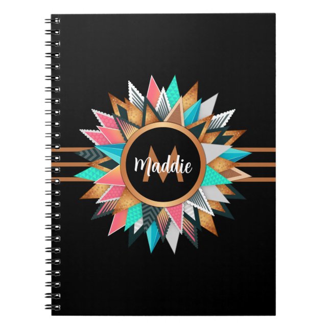 Carnet Élégant Boho Chic Personnalisé (Devant)