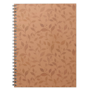 Carnet Élégant Brown Abstrait Feuilles d'automne Motif