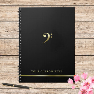 Carnet Elégant Bureau de professeur de musique Bass Clef 