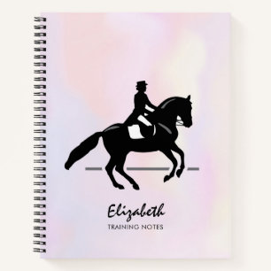 Carnet Elégant cavalier de Dressage sur un Arrière - plan
