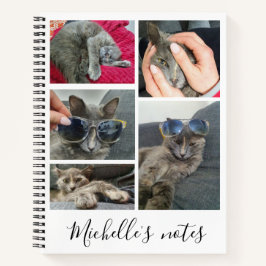 Carnet élégant chat animal de compagnie 5 photos collage 