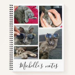 Carnet élégant chat animal de compagnie 5 photos collage 