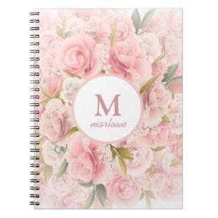 Carnet élégant chic romantique rose floral