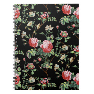 Carnet Elegant Chic Vintage Pink Rose Floral Notebook