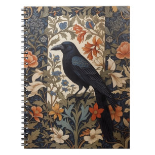 Carnet Elégant corbeau noir William Morris Inspiré Floral