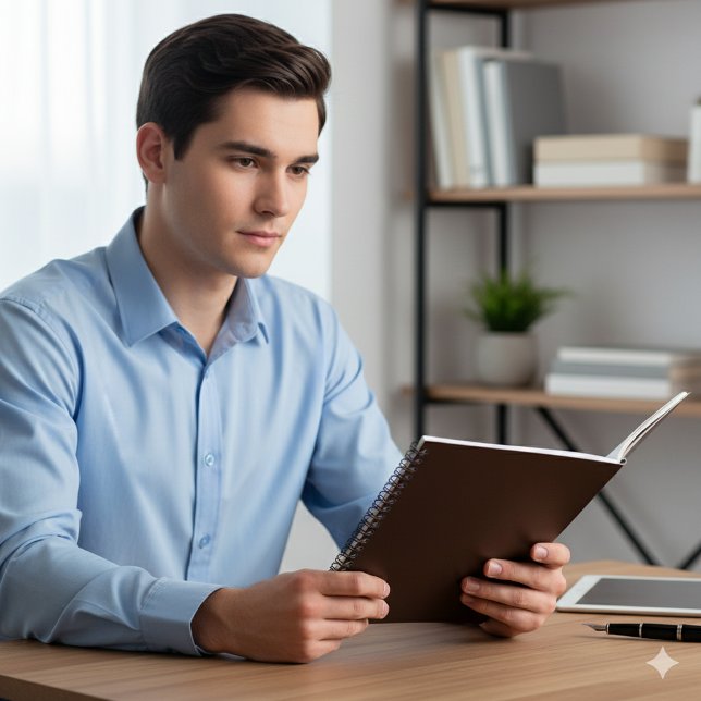 Carnet Elegant Dark Brown Leather Texture Writing (Créateur téléchargé)