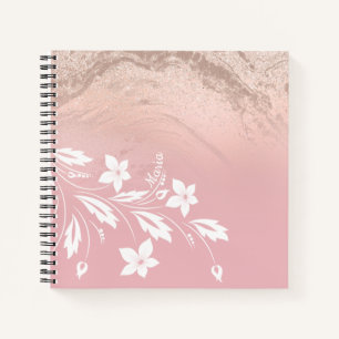 Carnet Elégant dégradé moderne rose or parties scintil
